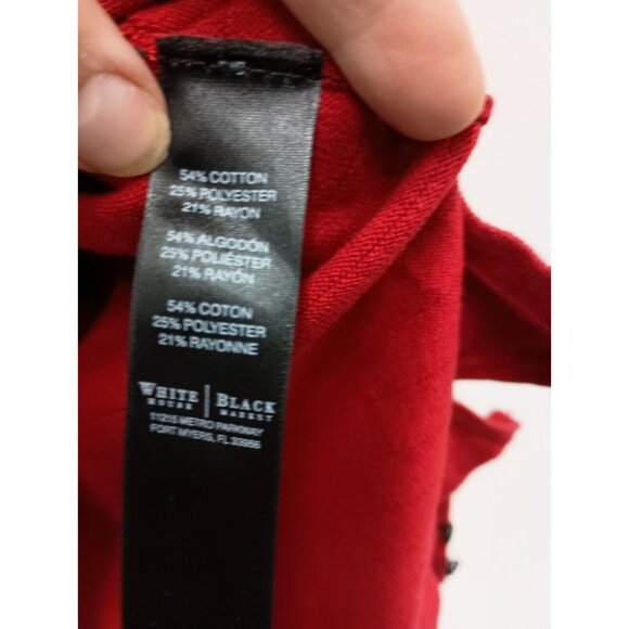 White House Black Market Womens Sweater XS Red Ribbed Slit Cowl Neck Pullover - Picture 7 of 10